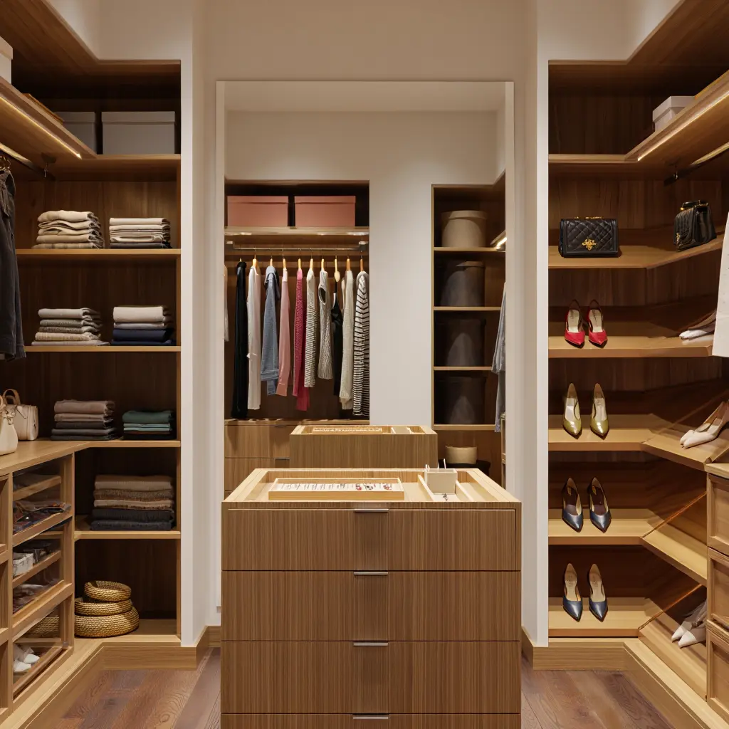 Professionally organized closet space