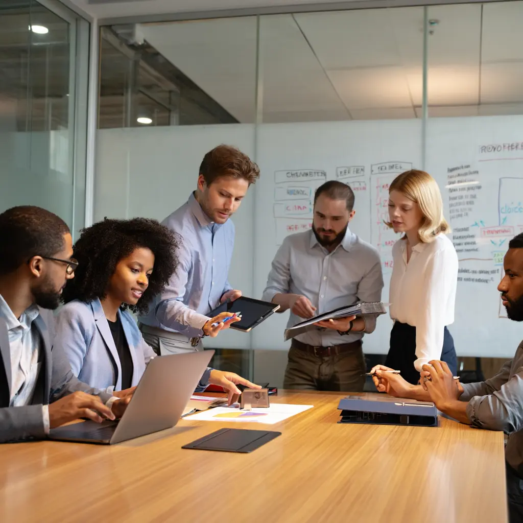 Professional organization team at work